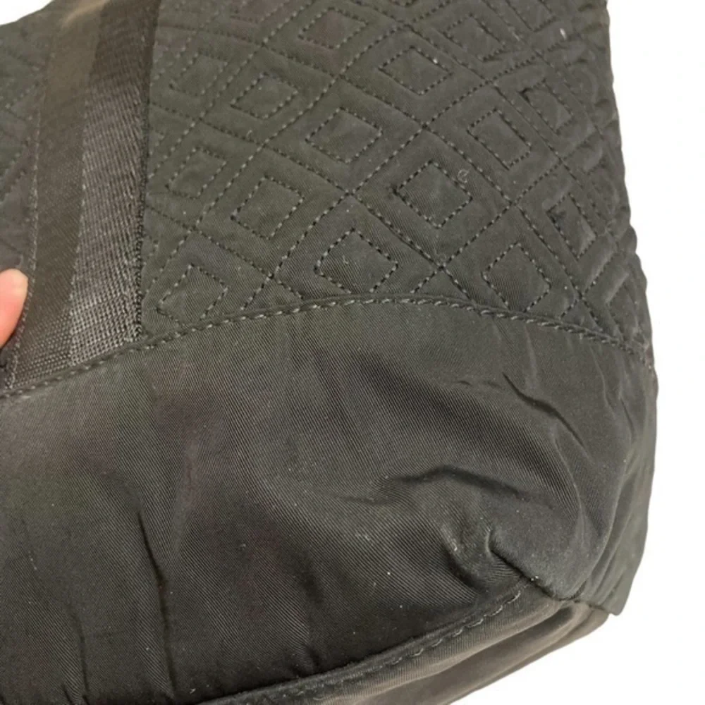 Tory Burch quilted black nylon tote bag